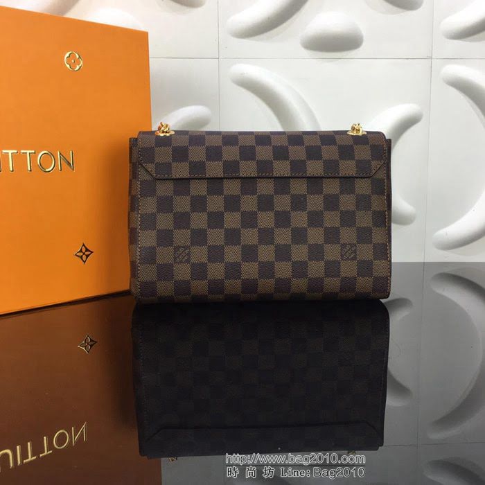 路易威登LV 頂級原單 N40110紅 SAINT PLACIDE手袋 Damier Ebène帆布 搭配小牛皮和優雅褶皺 多用手袋 肩背斜挎包  YDH2571